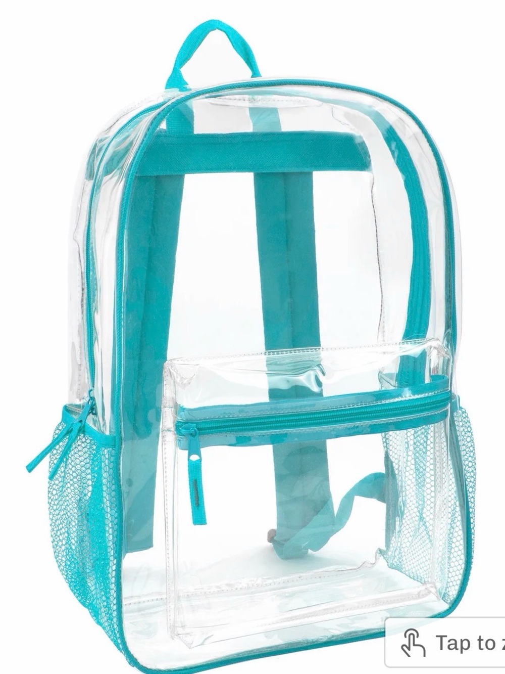 Clear Turquoise-Trim Backpack - Unbranded